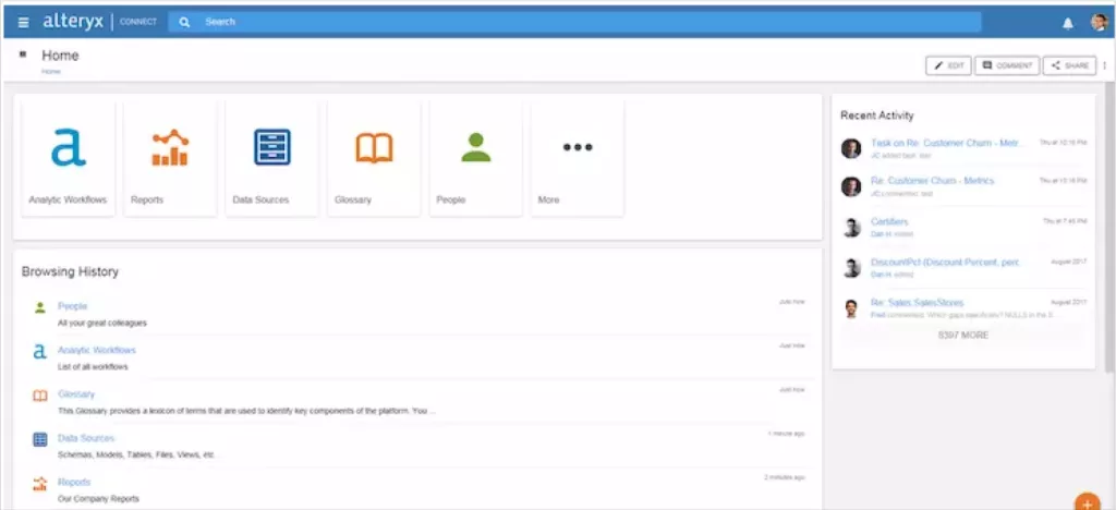 Alteryx Connect data catalog