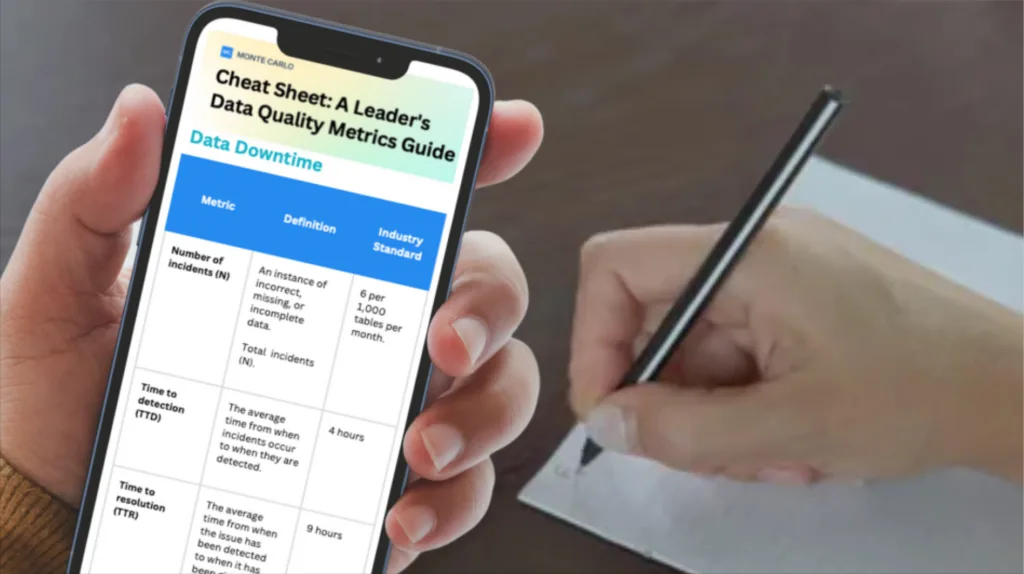 Data quality metrics cheat sheet