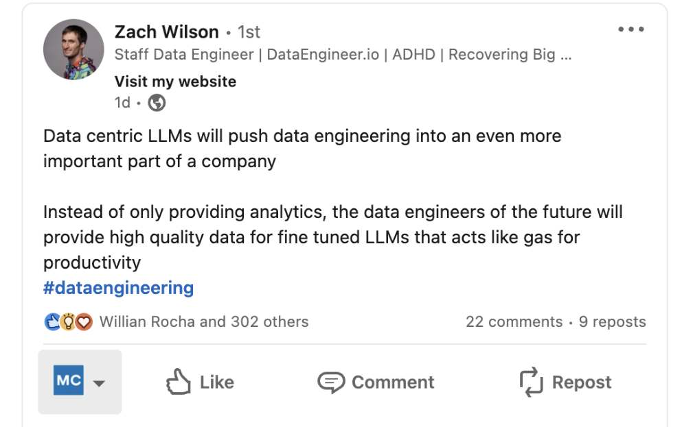 Data centric llms