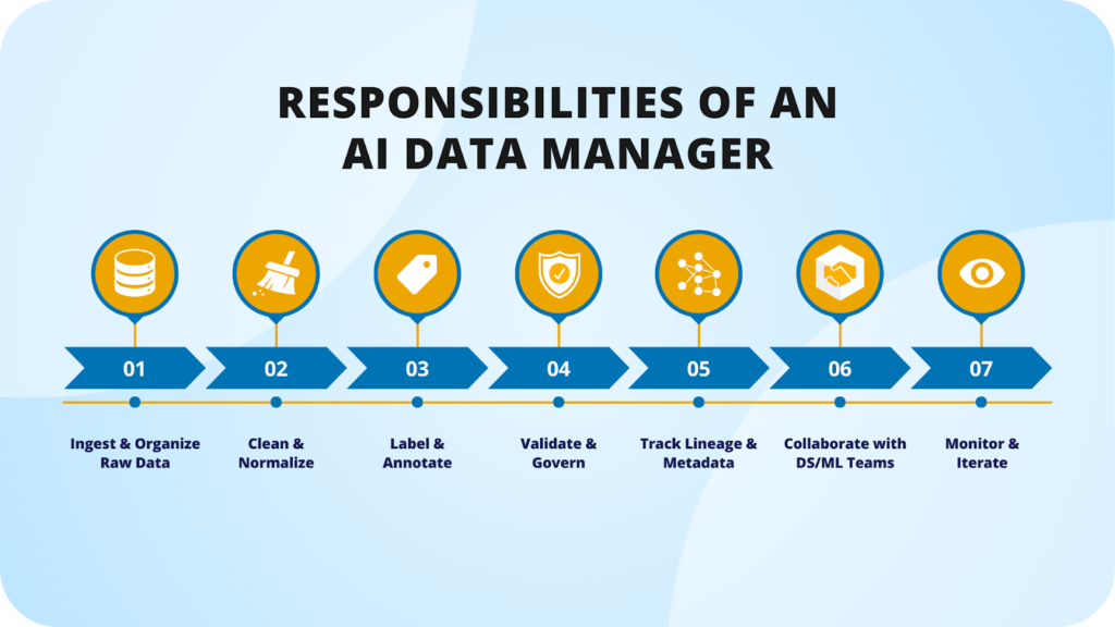 Responsibilities of an AI data manager