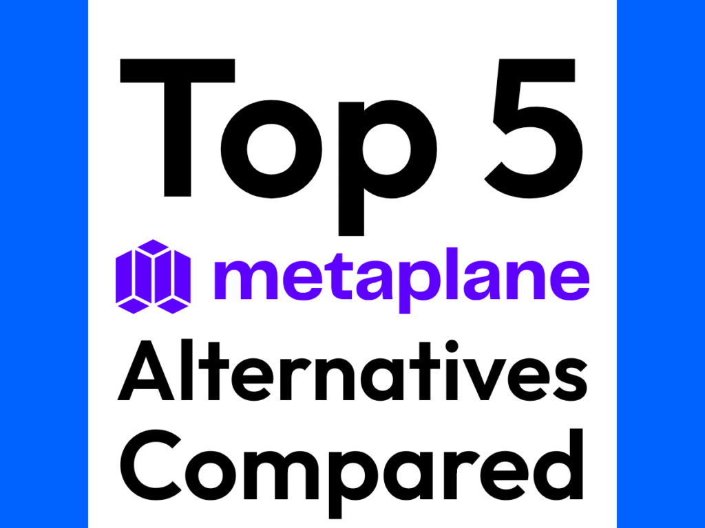 Text and a logo that reads Top 5 Metaplane Alternatives Compared referencing an article about Metaplane competitors